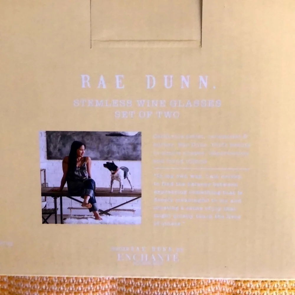 NEW RAE DUNN STEMLESS WINE GLASSES SET OF 2 | EGG HIDER & EGG FINDER |